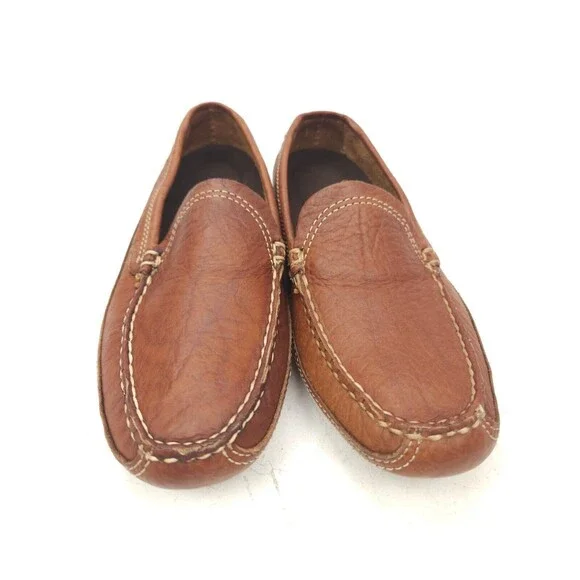 Duluth Trading Co Brown Pebble Leather Driving Loafer Men's 8 W 43183